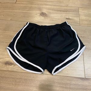 Black and white track Nike shorts